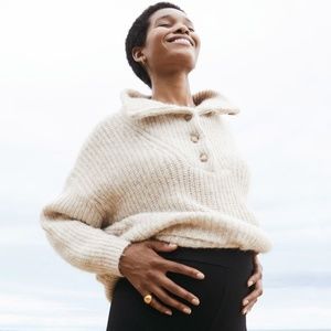 HATCH Collection, The Jo Sweater, Oatmeal, Size 1 Maternity (Size 2-4)